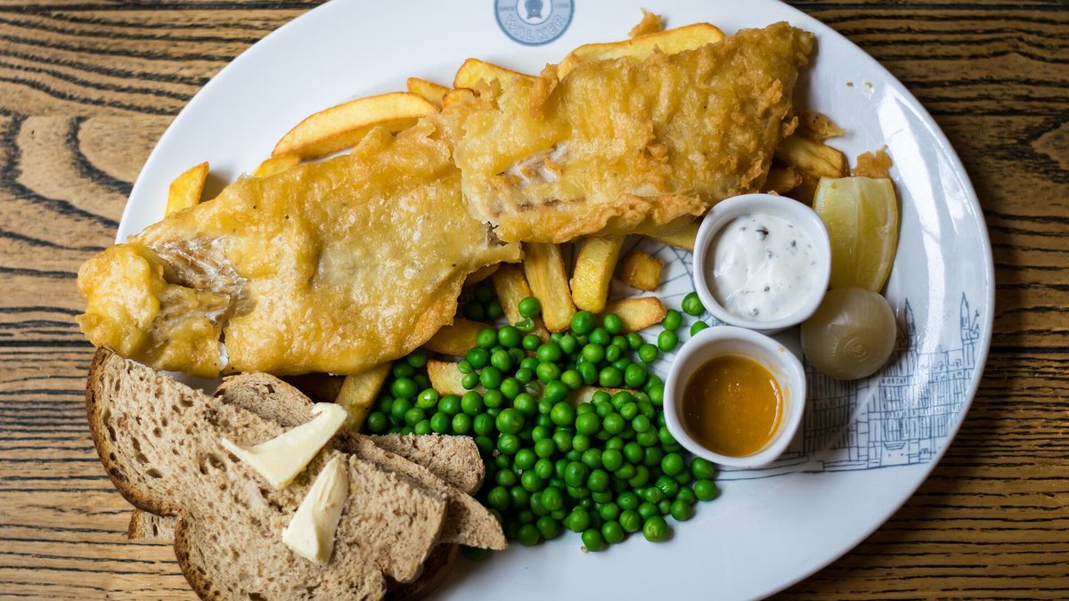Fish and chips, representative of the pub fare
