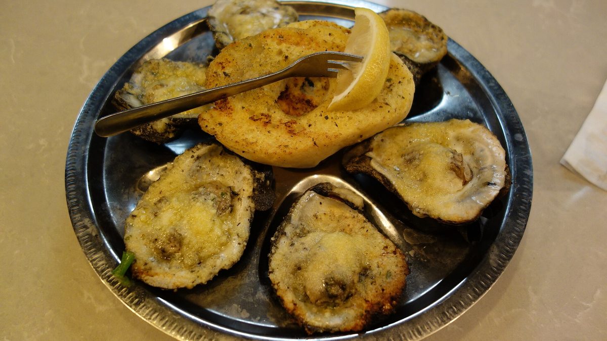 Chargrilled oysters, representative of the seafood